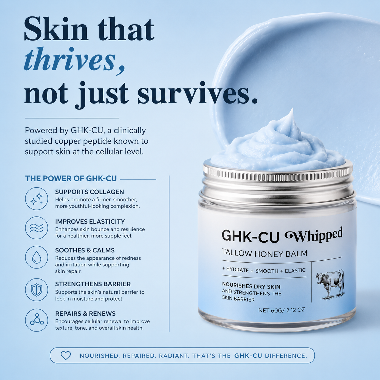 GHK-CU Whipped Tallow Honey Balm